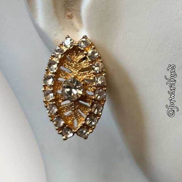 Bundle Sale 3 for $15 | Gold Tone & Rhinestone Earrings - Picture 1 of 11